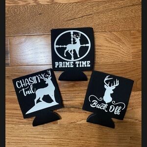 Hunting Koozie Set,Can Cooler, Beer Hugger, Deer Season, Funny Coozie, Deer Camp